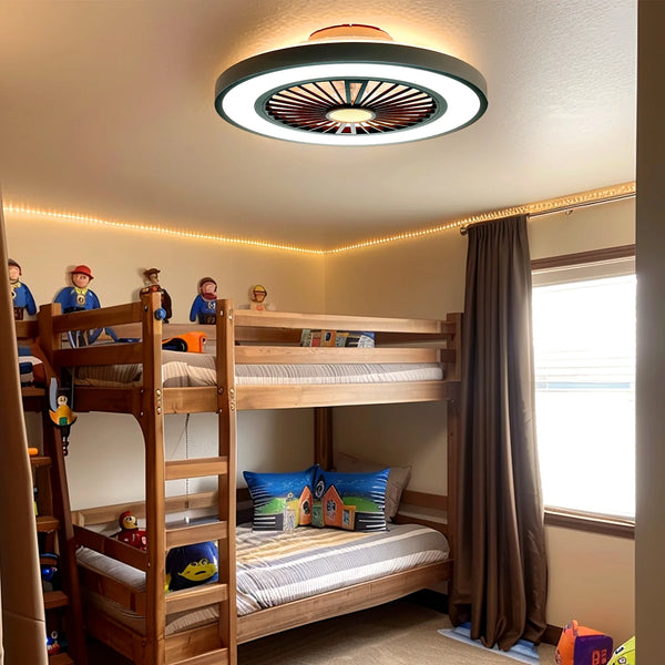 22'' Low Profile Ceiling Fans with Lights and Remote, Dimmable Ceiling Fans with Night Light, 3000-6500K Color Change, Flush Mount, 6 Speeds DC Motor