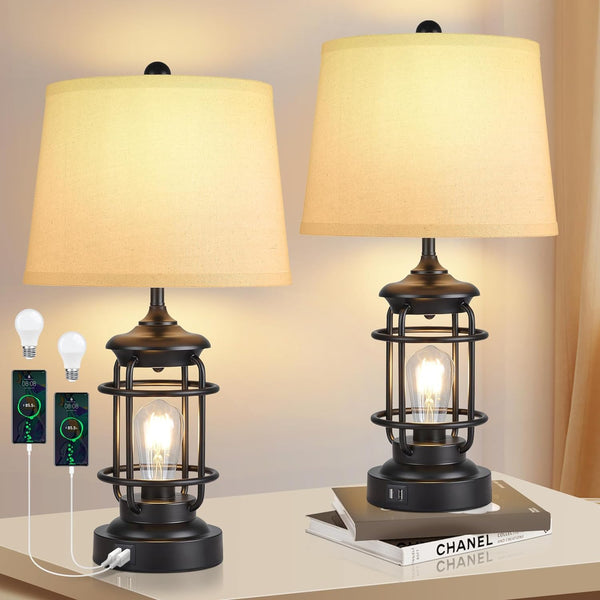 AKASUKI Farmhouse Table Lamps Set